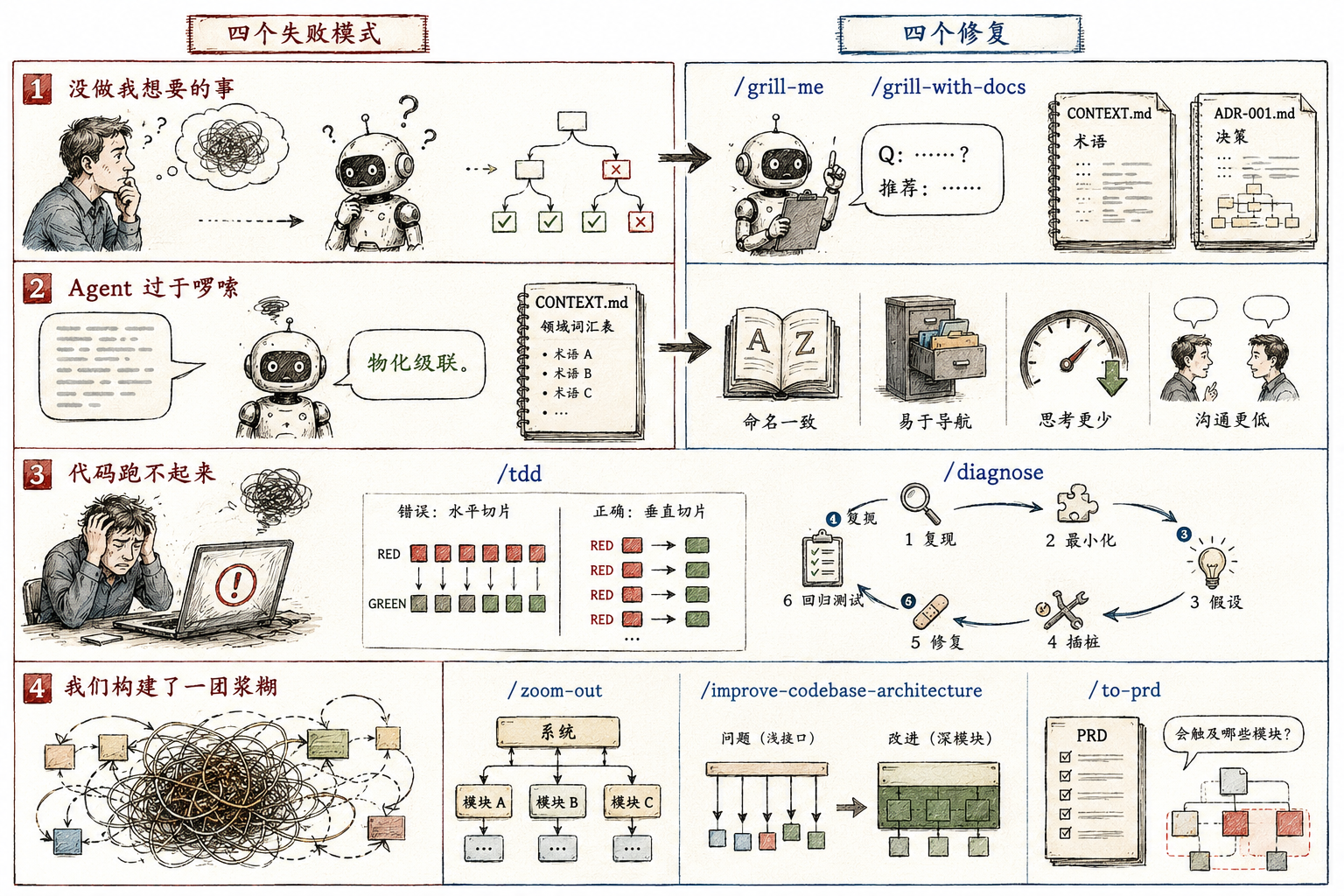 四个失败模式与四个修复