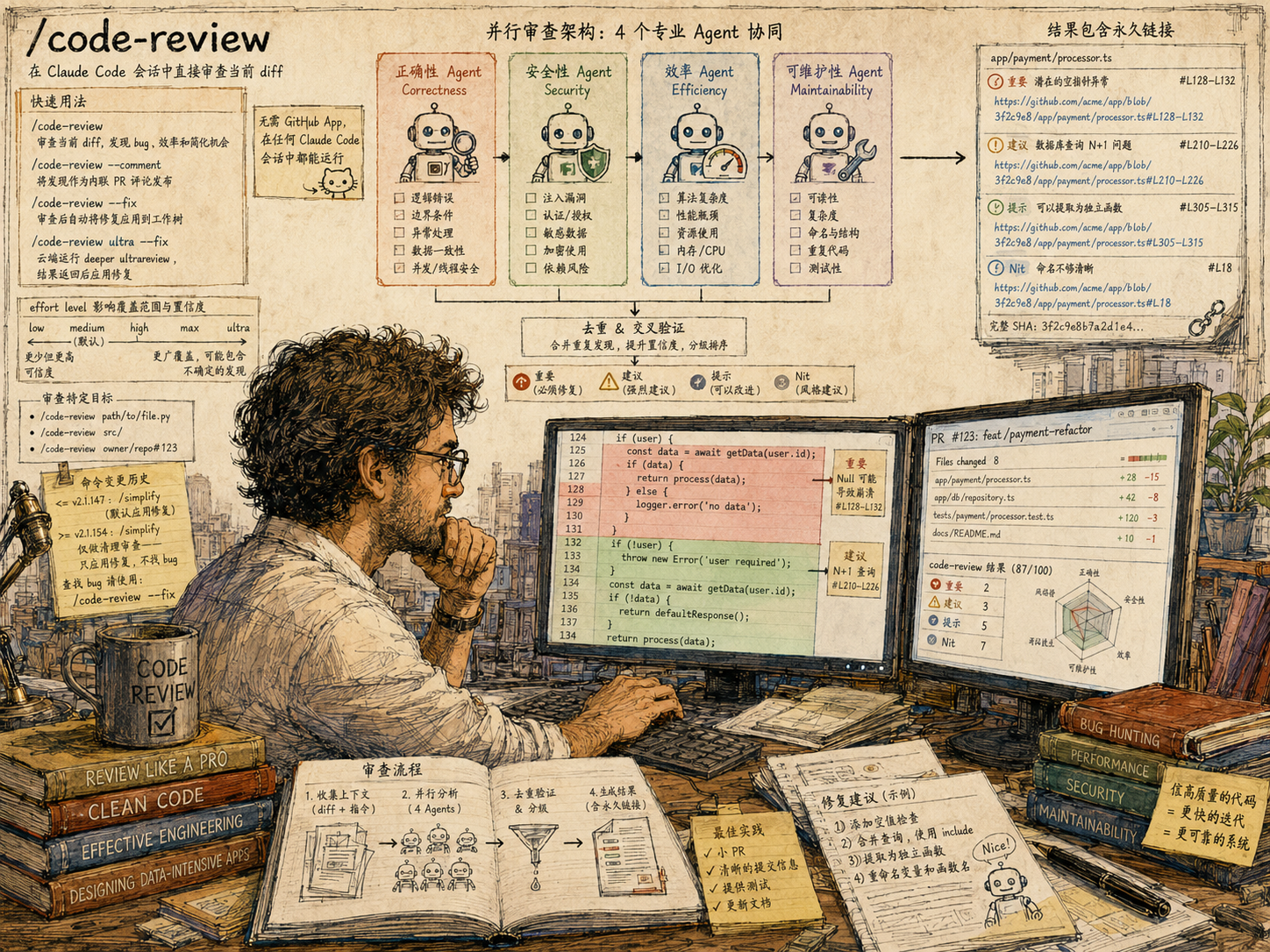 /code-review 本地 diff 审查