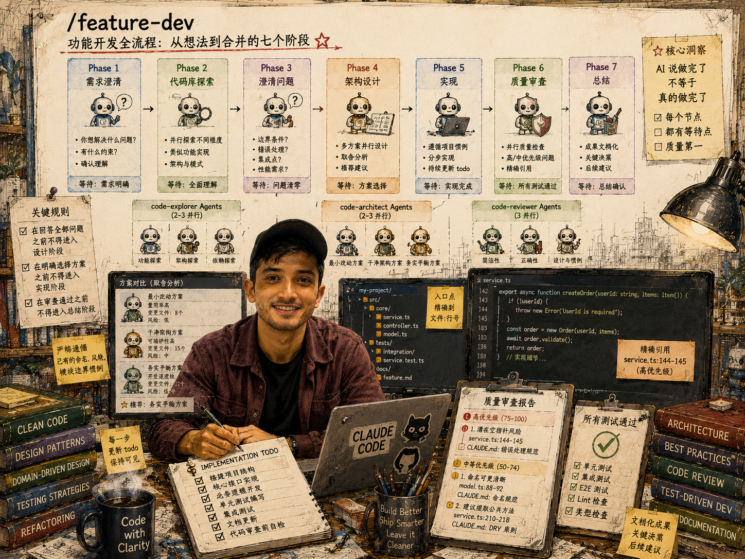 feature-dev 7 阶段引导开发